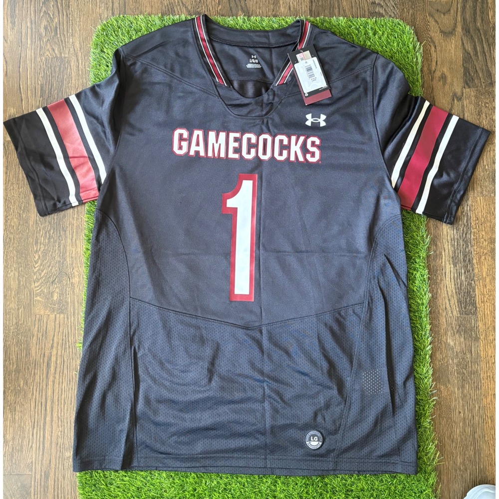 Under Armour South Carolina Gamecocks #1 Football Jersey Mens Large Black NWT